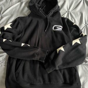 Cyclebar Black Hoodie with White Star Sleeves